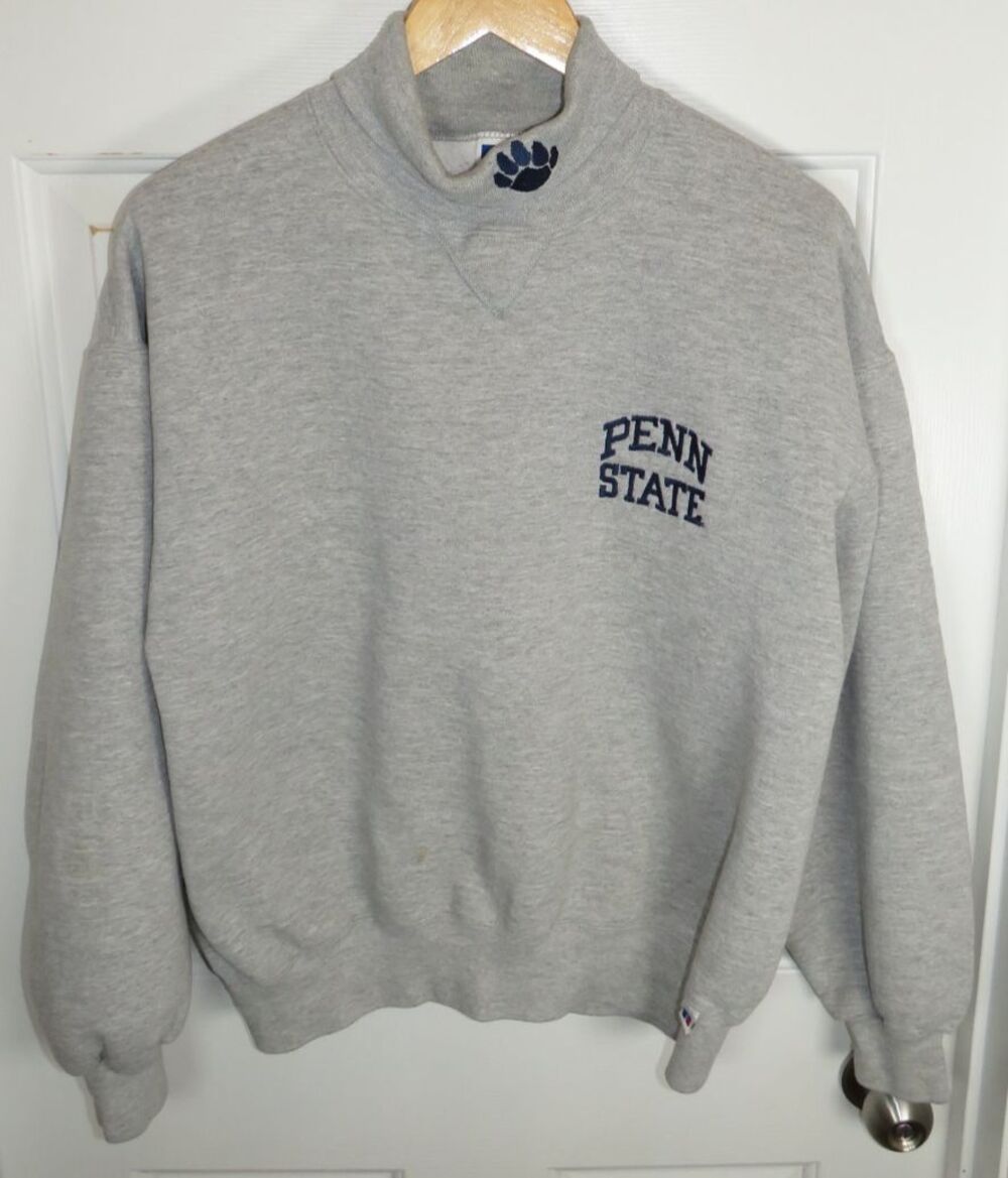 Vintage Russell Sweatshirt Turtleneck Penn State Nittany Lions LG USA Made*